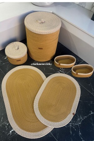 Jute-Korb-Badezimmer-Set – 40 x 45 Wäschekorb – Badematte – Schminkkorb – Schmutzkorb – Badezimmer-Dekoration - 1