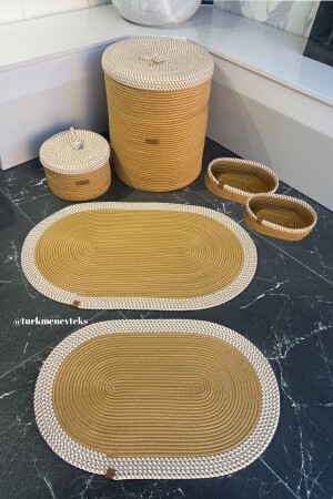 Jute-Korb-Badezimmer-Set – 40 x 45 Wäschekorb – Badematte – Schminkkorb – Schmutzkorb – Badezimmer-Dekoration - 4