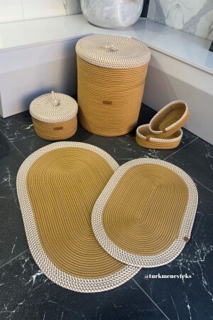 Jute-Korb-Badezimmer-Set – 40 x 45 Wäschekorb – Badematte – Schminkkorb – Schmutzkorb – Badezimmer-Dekoration - 5