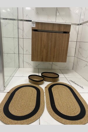 Jute-Korb-Badezimmer-Set, Badematten-Set, Badekorb, Fußmatte, Korb-Set, Dekor TYC2AL12MN169278172624345 - 1