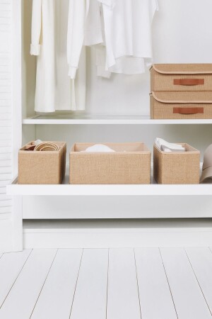 Jute-Schublade im Schrank, Wäsche-Organizer, faltbare Aufbewahrungsbox für Kinderzimmer, Organizer-Set - 5