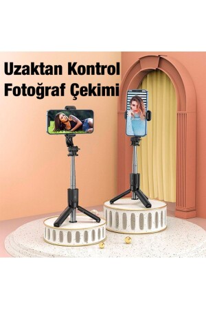 K17 Bluetooth Uzaktan Kontrol Selfie Çubuğu Tripod Mini Canlı Yayın Standı - 2
