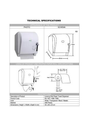 K8b Rulo Kağıt Havlu Dispenseri Siyah VİALLİ K8B - 4