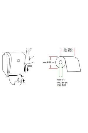 K8b Rulo Kağıt Havlu Dispenseri Siyah VİALLİ K8B - 7