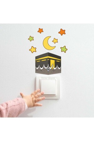 Kabe Hilal Ve Yıldızlar R1 Ramazan Priz Üstü Sticker - 3