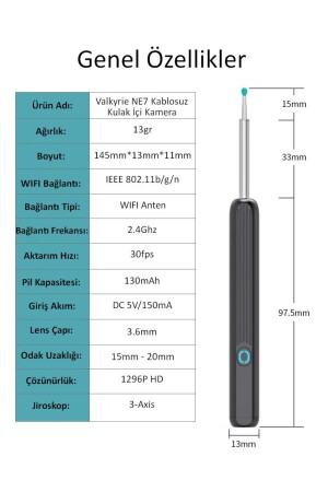 Kabellose WLAN-Ohrreinigungskamera – 1296p HD-LED-Otoskop-Kamera, kompatibel mit iOS, Android, iPhone - 9