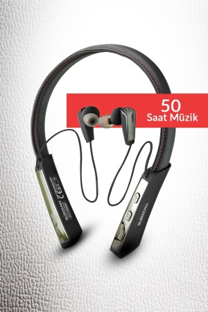 Kablosuz Bluetooth Kulaklık Wıreless Stereo - Boyun Askılı Deri Sporcu Kulaklığı Super Bass 50 Saat Orijinal-Ep99-Erdem Store - 1