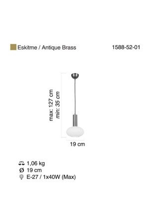 Kabo Single Antik Lack Kronleuchter 1xe27 1588-52-01 HT124 - 5