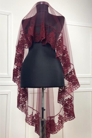 MNZ-Velvet Flock Print Glitter عروسي حجاب ساش قفازات مجموعة حنا ليلة حفل الزفاف حفل زفاف كامل مجموعة TYC00118090424 - ZEYMERADE