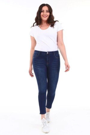 Kadın 38 - 52 Büyük Beden Yüksek Bel Skinny Fit Jeans Büyük Beden Kot Pantolonc597 - 1