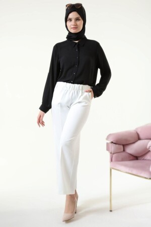 Kadın Beli Komple Lastikli Bol Paça Tesettür Pantolon - Helya