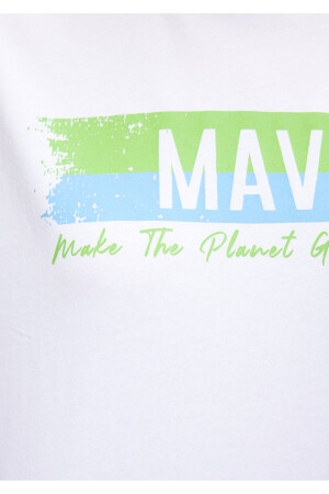 Kadın Beyaz Doğa Dostu Make The Planet Great Again Baskılı T-Shirt - 6