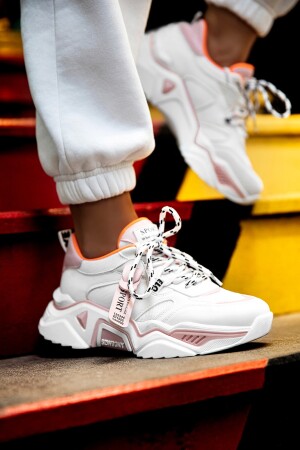 Kadın Beyaz Pudra Sneaker - 1