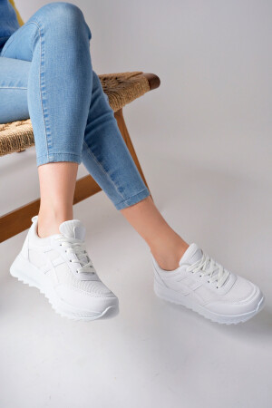 Kadın Beyaz Sneakers Spor Ayakkabı -anatomik Iç Taban-sararma Yapmaz Taban - 4
