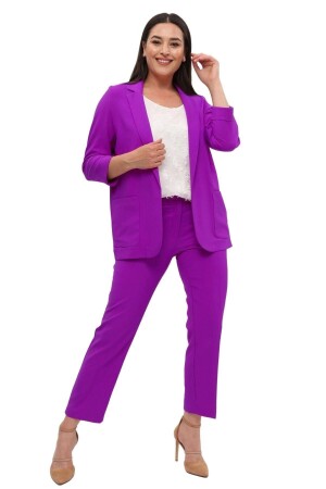Kadın Blazer Ceket Fuşya Büyük Beden 7 Renk Takım Elbise Uyumlu - 1