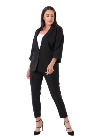 Kadın Büyük Beden Yarasa Kol Çift Düğmeli Blazer Ceket - Şık ve Rahat Tasarım - 1