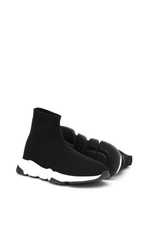 Kadın Çorap Spor Ayakkabı Siyah Beyaz Yüksek Taban Sneaker -1beden Küçük Alınız - 1