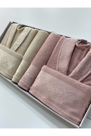 Kadın Erkek Aile Bornoz Seti Pamuk - Fiesta