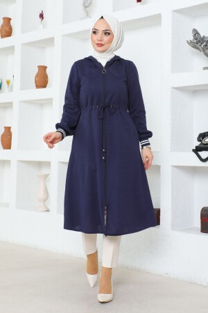 KADIN KAPİŞONLU KOL RİBANALI TESETTÜR KAP - Marfim