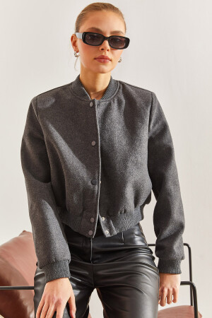 Kadın Kaşe Bomber Ceket L - Bianco Lucci