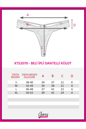 Kadın Kelebek Model Ipli Dantelli Tanga 5li Set Kts2070 (GENİŞ KALIP) KTS2070 - 8