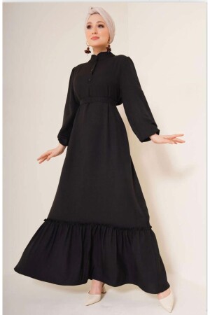 Kadın Keten Hakim Yaka Elbise - Yilmazbarmaz