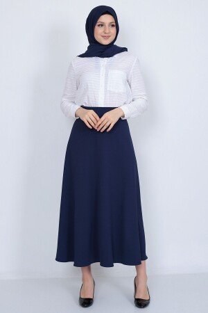 Kadın Lacivert Tesettür Uzun Fitilli Mevlana Etek - Ways
