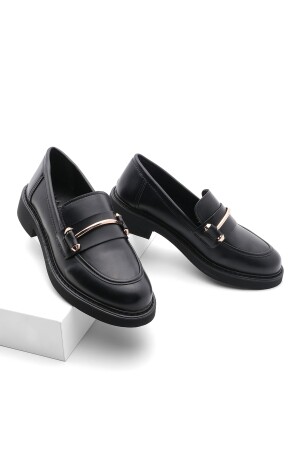 Kadın Loafer Makosen Casual Tokalı Günlük Ayakkabı Forye Siyah - 1