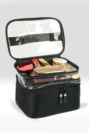 Kadın Makyaj Çantası Iki Geniş Bölmeli Askılı Katlanabilir Bakım Seyahat Organizer Makyaj Çantası - Ankaflex