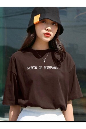 Kadın North Of Baskılı Oversize T-shirt - 2