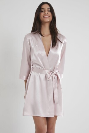 Kadın Saten Sabahlık - 1010 Pudra - Pierre Cardin