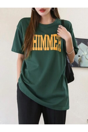 Kadın Shimmer Baskılı Oversize T-shirt - 2