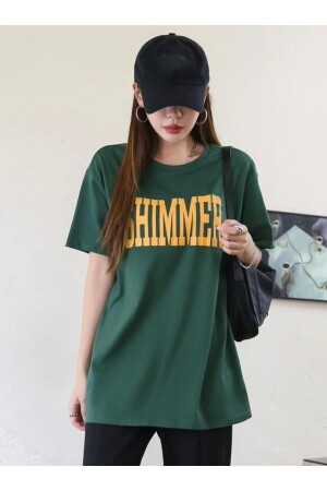 Kadın Shimmer Baskılı Oversize T-shirt - 7