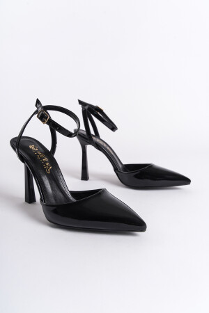 Kadın Siyah Bantlı Topuklu Ayakkabı - 1
