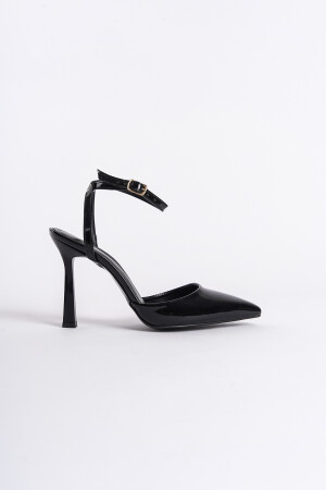 Kadın Siyah Bantlı Topuklu Ayakkabı - 3