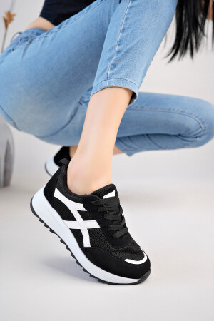 Kadın Siyah Beyaz Sneakers Spor Ayakkabı - 2