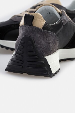 Kadın Siyah Günlük Rahat Spor Ayakkabı Sneaker Hakiki Deri Yürüyüş Koşu Ayakkabı 4cm Ortapedik Tin03 - 6