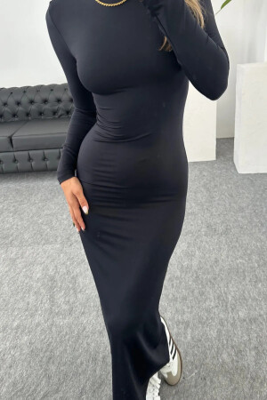 Kadın Siyah Hailey Uzun Kollu Maxi Elbise - 1