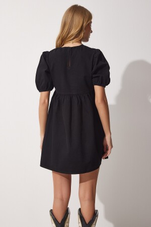 Kadın Siyah Kloş Denim Elbise RH00015 - 8