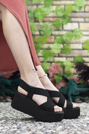 Kadın Siyah Yüksek Topuklu Sandalet 0012460 - 1