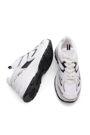 Kadın Sneaker Yüksek Taban Bağcıklı Spor Ayakkabı Nevila Beyaz - 7