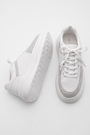 Kadın Sneaker Yüksek Taban Spor Ayakkabı Bağcıklı Balbasi beyaz - 7