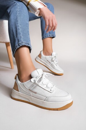 Kadın Sneaker Yüksek Taban Spor Ayakkabı Loske beyaz - 2