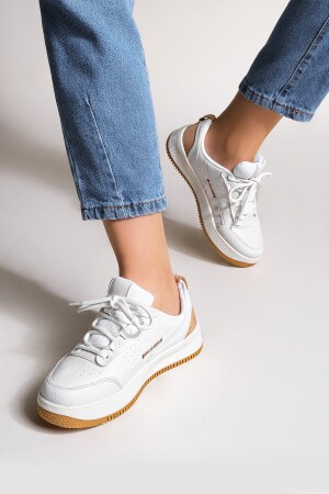 Kadın Sneaker Yüksek Taban Spor Ayakkabı Loske beyaz - 4