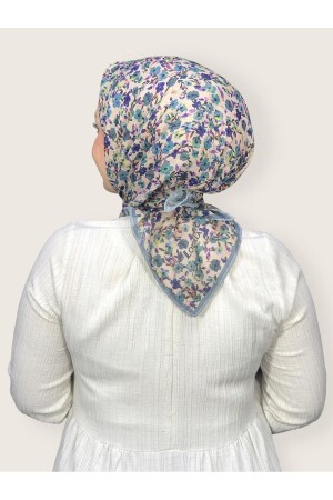 KADIN SOFT RENKLİ ÇİÇEK DESENLİ PAMUK EŞARP - Locella