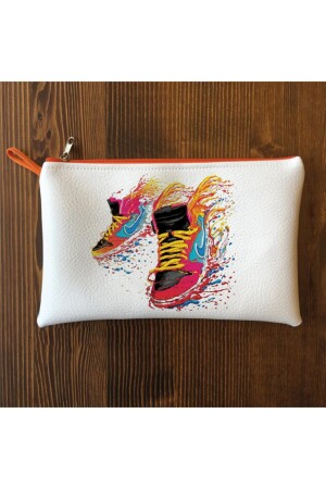 Kadın Spor Ayakkabı Retro Desenli Clutch Çanta - 1