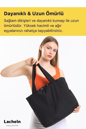 Kadın Su Geçirmez Fitness Spor Için Günlük Çanta Geniş Hacimli Dayanıklı Sporcu El & Kol Çantası Gym İçin Kumaş Büyük Boy Çantadı Model - 8