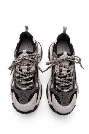 Kadın Yüksek Taban Sneaker Bağcıklı Spor Ayakkabı Edisa siyah - 6