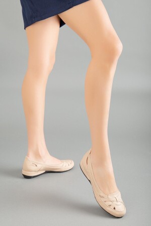 Kafes Model Nude Büyük Numara Kadın Ayakkabısı Günlük - 1