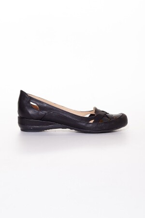 Kafes Model Siyah Büyük Numara Kadın Ayakkabısı Günlük - 2